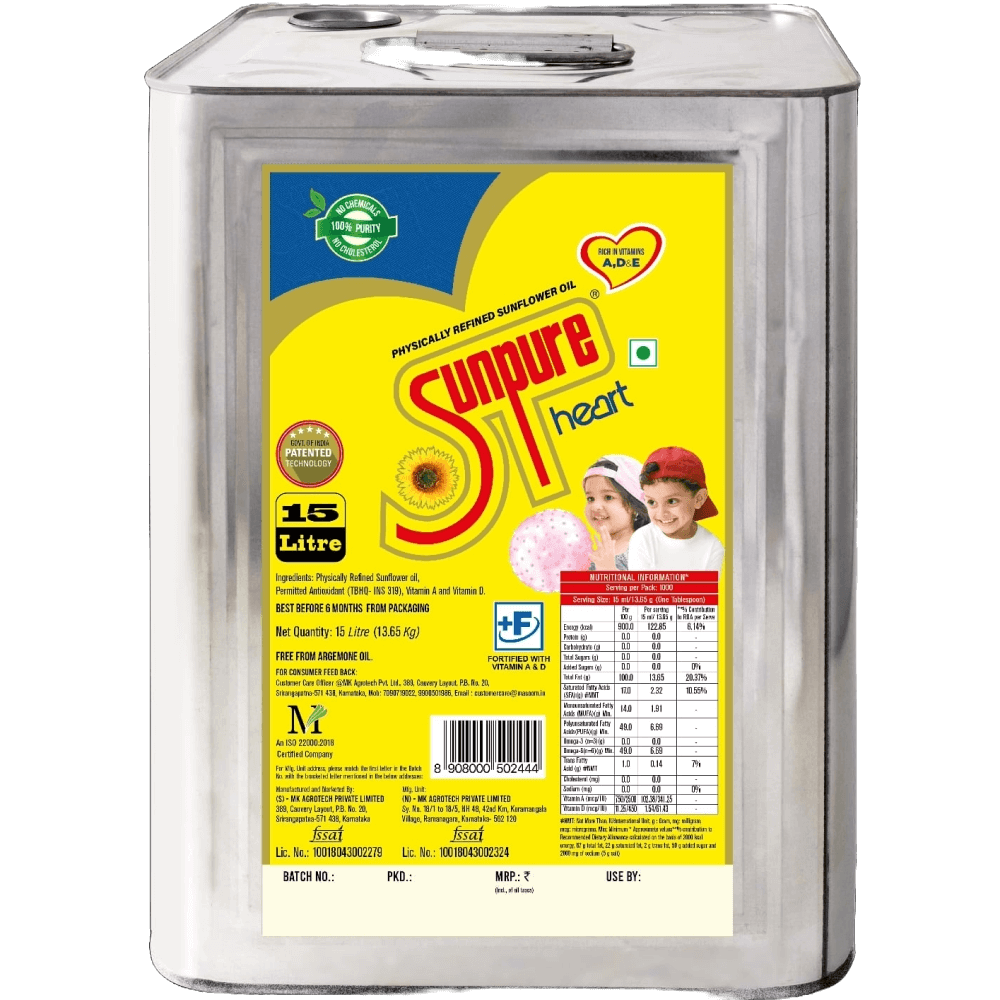 Sunpure - Refined Sunflower Oil - 15 L Tin