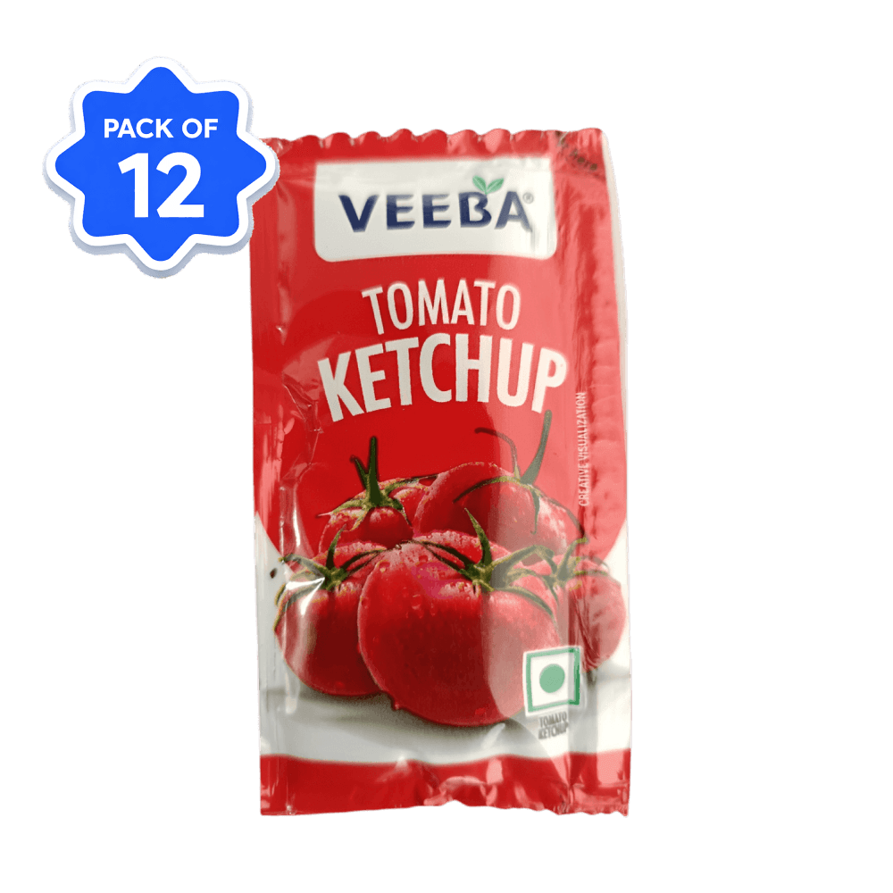 Veeba - Tomato Ketchup Sachets - 8 gm x 100 (Pack of 12)