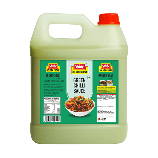Golden Crown - Green Chilli Sauce - 5 KG - (Plastic Jar)