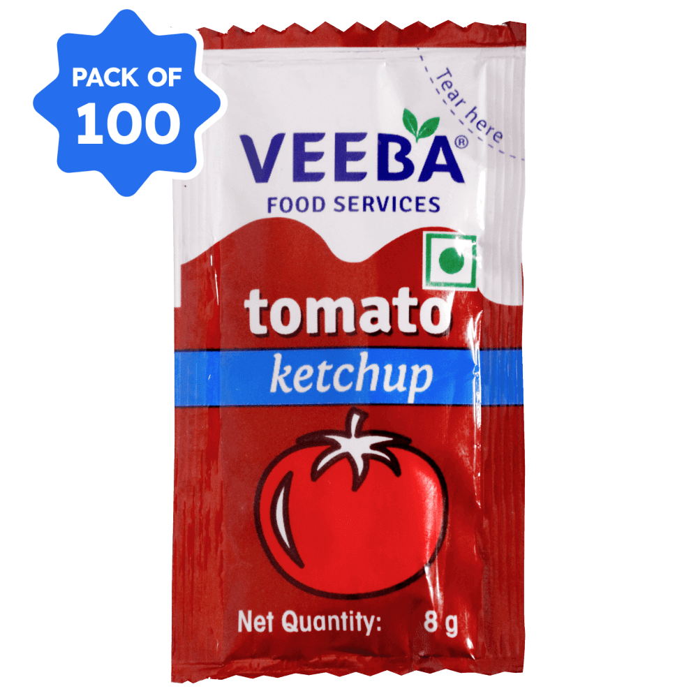 Veeba - Tomato Ketchup Sachet - 8 gm (Pack of 100)