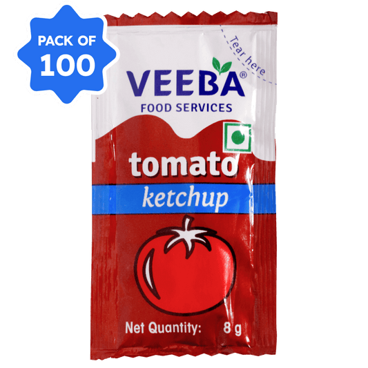 Veeba - Tomato Ketchup Sachet - 8 gm (Pack of 100)